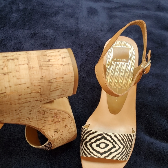 Dolce vita leather and cork platform sandal - Picture 9 of 16